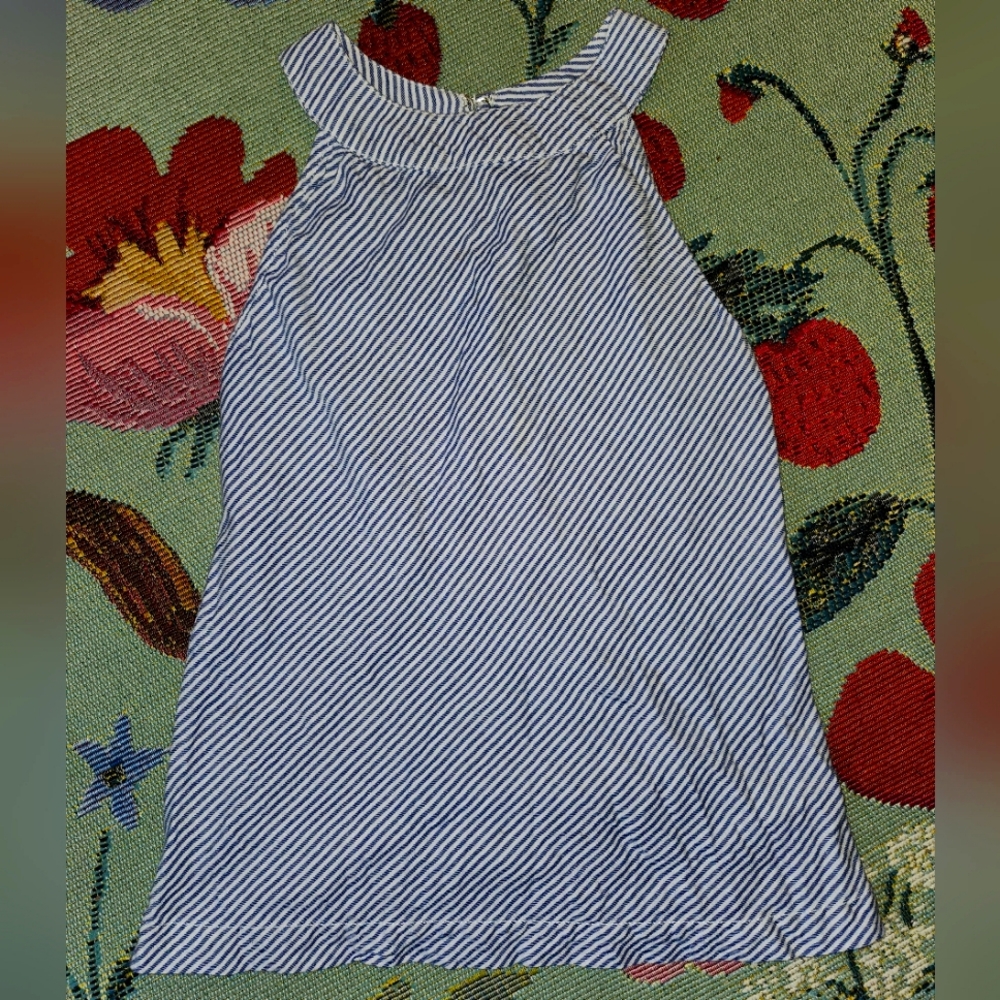 Girl Krazy Blue And White Striped High Neck Girls 8